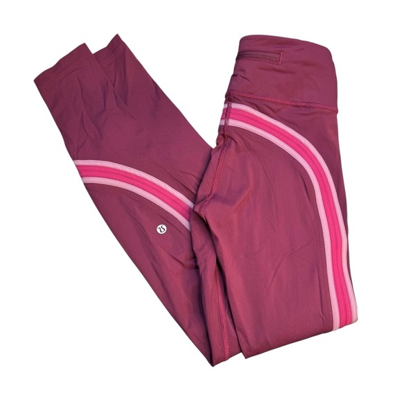 Lululemon RUN CREW TIGHT 28" Deep Ruby/Star Ruby/Figue Crop Leggings 4 - Picture 2 of 10